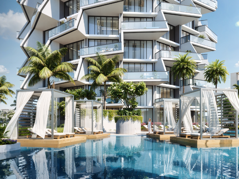 Pool are for relaxing at Binghatti Grove